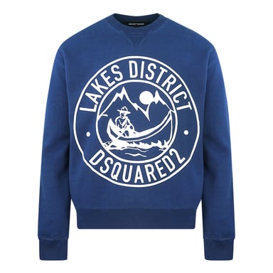 Dsquared2 Cool Fit Lake District Logo Blue Sweater