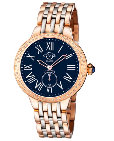 GV2 Astor Women's Blue Dial Swiss Quartz Diamond Two tone watch