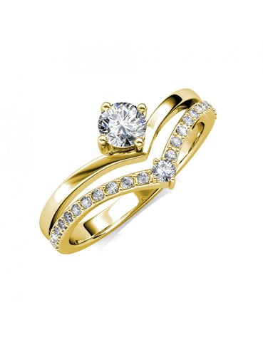 Zinnia Ring - Gold and Crystal