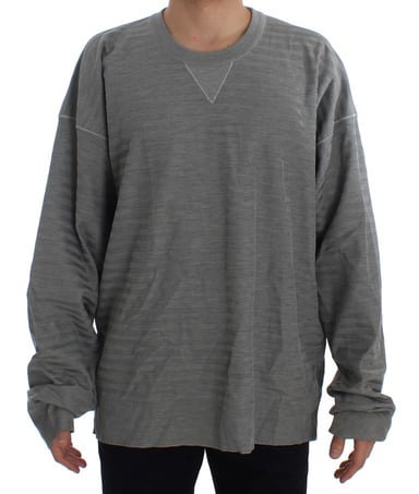 Dolce & Gabbana Herr Grå Rundhalsad Pullover Silkeströja