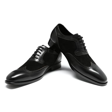 Herenschoen met klassieke sierstiksels Zakelijke schoenen Glad leer Lage schoenen Zwart