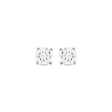 Luxenter basic earrings in 925 sterling silver and shiny rhodium plated zirconia finish
