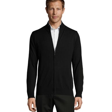SOLS Mens Gordon Knitted Zipped Cardigan (Black)