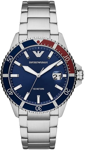Emporio Armani Diver Silverklocka för män AR11339