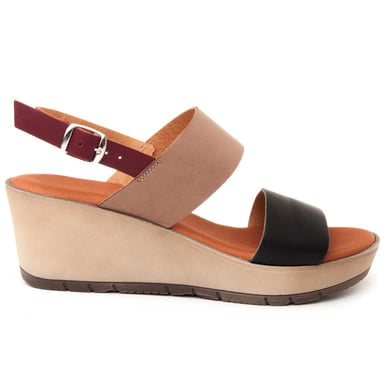 Confortable wedge sandal Purapiel in Black