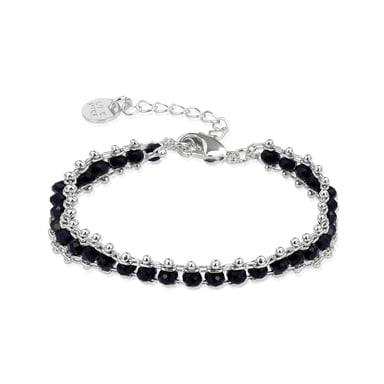 Luxenter lailai bracelet in 925 sterling silver and black crystal with rhodium-plated finish