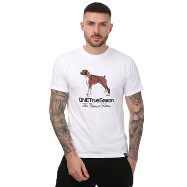 Heren One True Saxon Dawg T-shirt in Wit