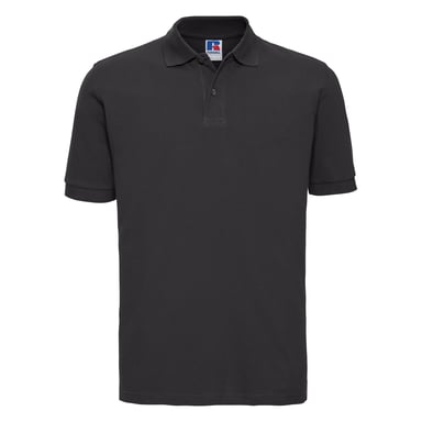 Russell Mens 100% Cotton Short Sleeve Polo Shirt (Black)
