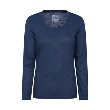 Mountain Warehouse Womens/Ladies Agra Slub Long-Sleeved Top (Navy)