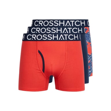 Crosshatch Mens Lynol Boxershorts (Förpackning med 3 st) (Röd)