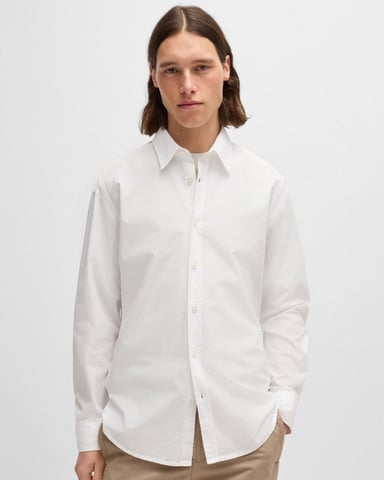 BOSS Orange Relegant 6 Mens Regular-Fit Shirt in Cotton Poplin with Kent Collar