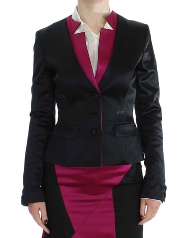 Exte Women's Black Pink Stretch Blazer Jacket
