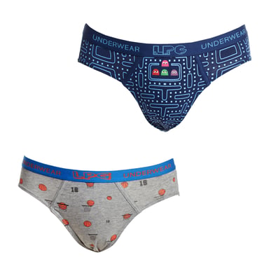 Pack of 2 LPG2018 boys' breathable fabric briefs with anatomical front
