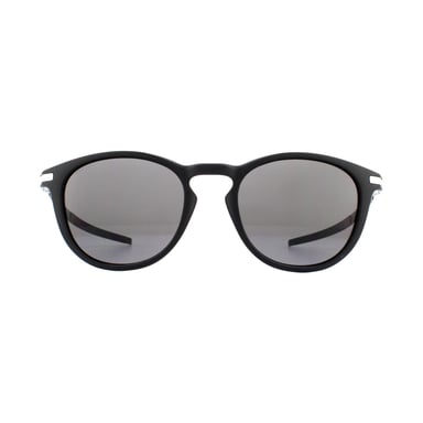 Oakley Round Mens Satin Black Prizm Grey Sunglasses