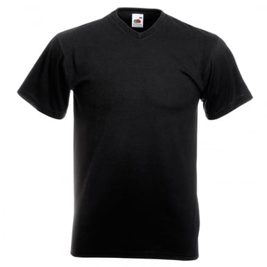 Fruit Of The Loom Mens Valueweight V-Neck, Short Sleeve T-Shirt (Black)