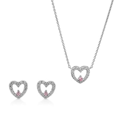Orphelia 'Marise' Dames 925 Sterling Zilveren Set: Ketting + Oorbellen - Zilver SET-7488