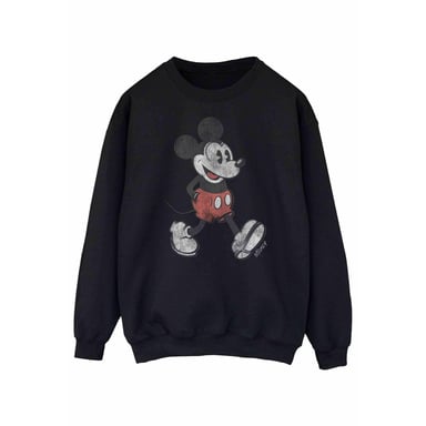 Disney Womens/Ladies Walking Mickey Mouse Sweatshirt (Black)