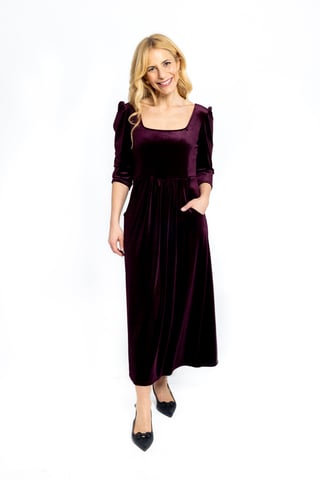Velvet Midi dress - burgundy