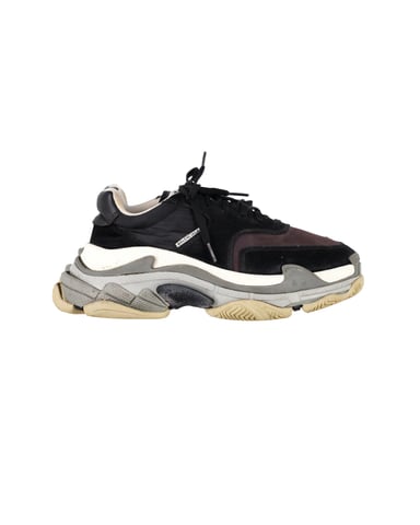 Balenciaga Triple S Sneakers i svart och burgunder mocka