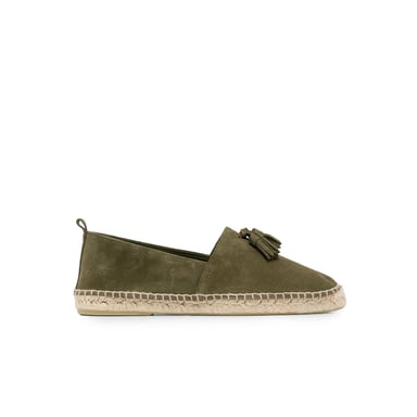 Men's Tassel Flat Espadrilles in Green