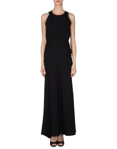 Atos Lombardini Black Sleeveless Full Length Dress