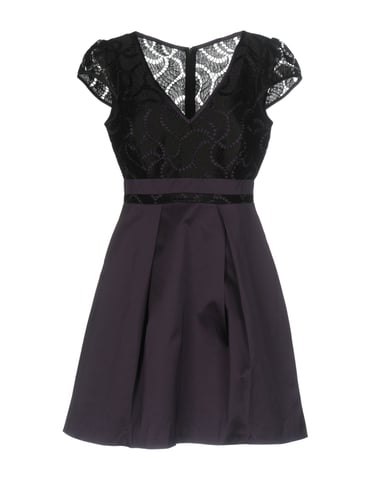 Karen Millen Purple Satin And Lace Dress