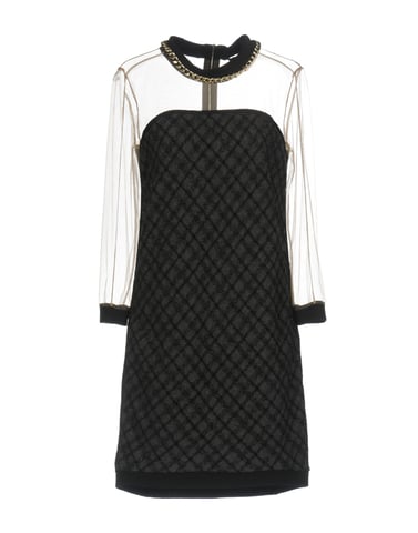Atos Lombardini Lead Wool Knit Dress With Tulle Sleeves