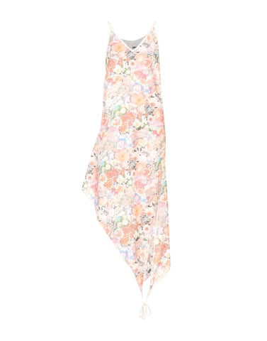 MM6 Maison Margiela Pink Floral Print Cotton Slip Dress