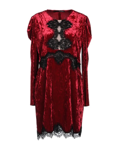 Annarita N Garnet Lace And Chenille Long Sleeve Dress
