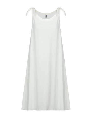 European Culture Ivory Satin Trapeze Style Dress