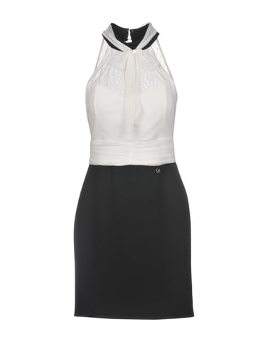 Mangano Monochrome Lace Short Dress