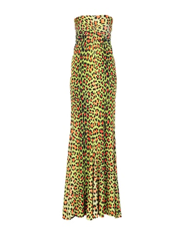Just Cavalli Green Print Full Length Dress