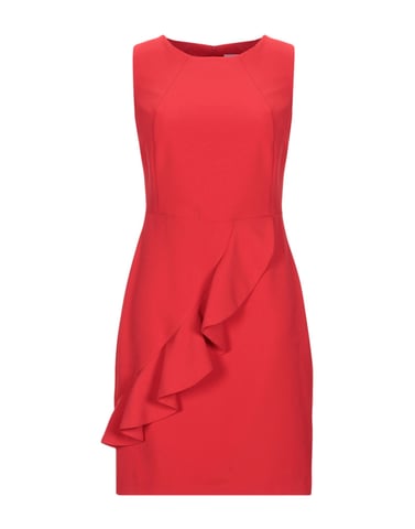 Blugirl Blumarine Red Crepe Ruffle Sleeveless Dress