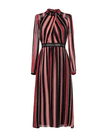 Atos Lombardini Pale Pink Stripe Midi Dress