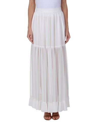 Pinko White Cotton Full Length Skirt