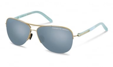 Porsche Oval metal Unisex Sunglasses Rose Gold / Shiny Blue