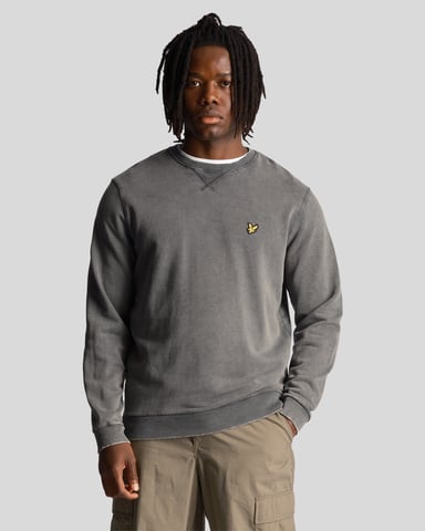 Lyle & Scott Washed Crew Neck Sweatshirt i svart