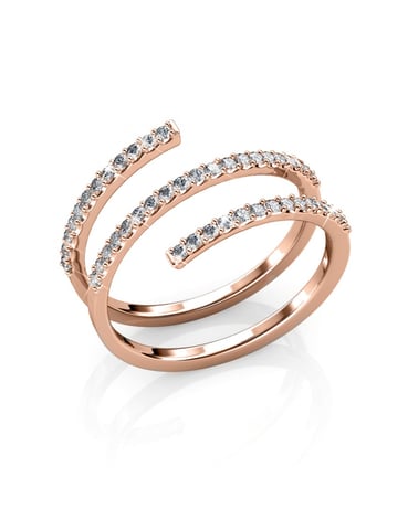 Spiral Ring - Rose Gold and Crystal