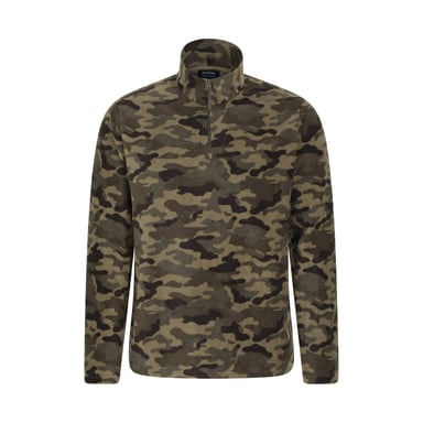 Mountain Warehouse Mens Camber II Camo Half Zip Fleece Top (Green)