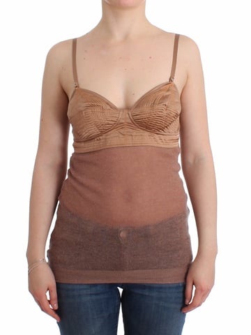 Ermanno Scervino Lingerie Brown Bustier Top Camisole Cami