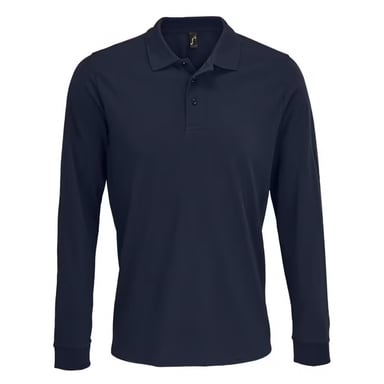 SOLS Unisex Adult Polycotton Long-Sleeved Polo Shirt (French Navy)