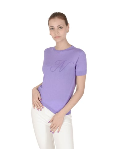 Crown Of Edinburgh Kasjmier Korte Mouw Art 003 Lilac Letter N