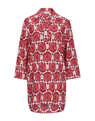 Anonyme Designers Red Print Long Sleeve Blouse
