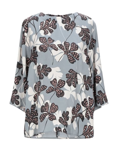 Alysi Grey Print Silk Blouse