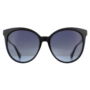 Polaroid Cat Eye Womens Black Grey Gradient Polarized Sunglasses