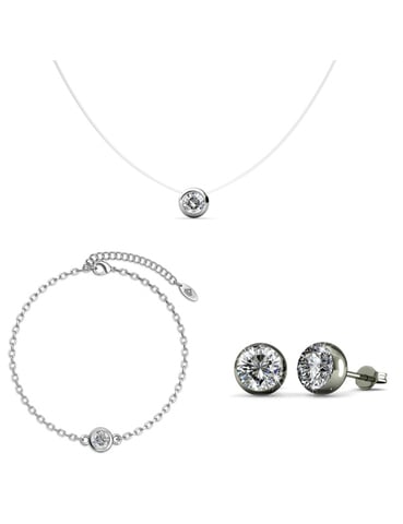 Moon Set - Silver and Crystal