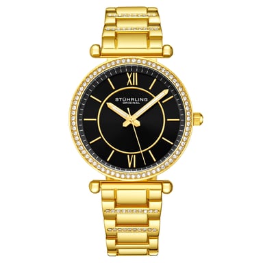 Black and Gold Aria Quartz 36mm