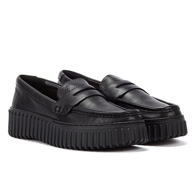 Clarks Torhill Penny Leather Women's Black Comfort Shoes