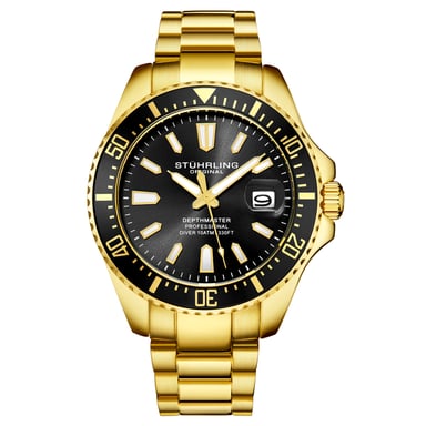 Goud en Zwart "Depthmaster" Kwarts 42mm
