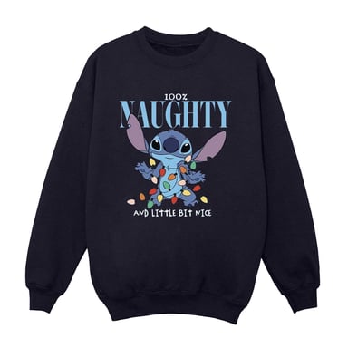 Disney Womens/Ladies Lilo & Stitch Naughty & Nice Sweatshirt (Navy Blue)